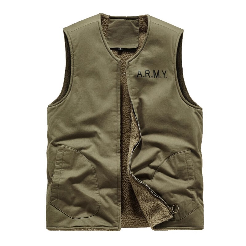 Cotton Vest Navy Deck Vest Ami Kaji American Vintage Winter Warm Wool Heavy Windproof Cotton Cloth
