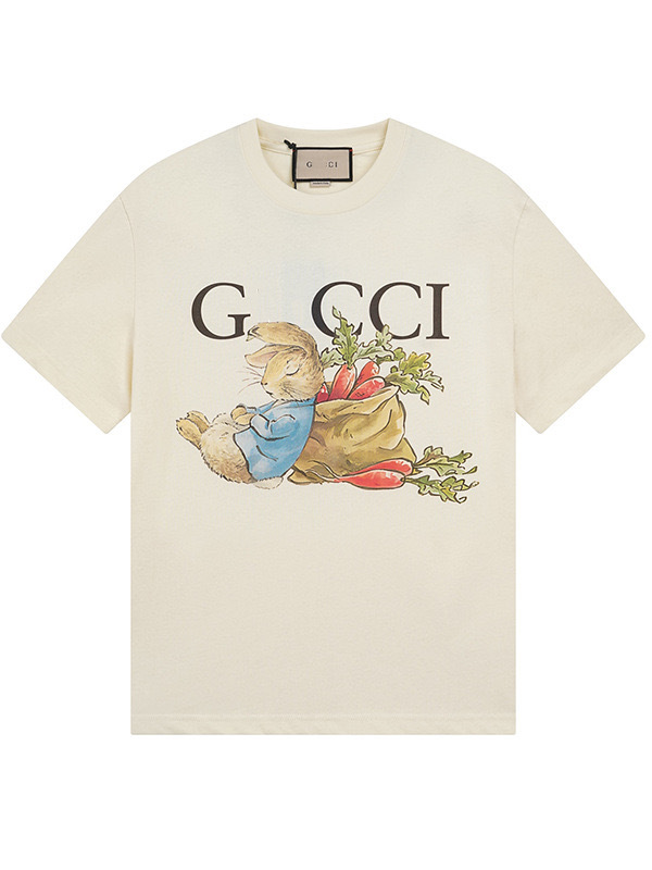 クロスボーダー古グー家高バージョン25SS新型趣味ピーターウサギシリーズプリント半袖tシャツカップルモデル対外貿易
