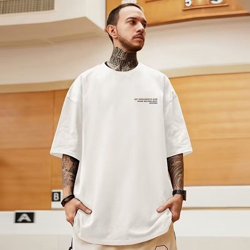 Oversize American streetwear large men's size unisex relaxed bear short-sleeve T-shirt half-sleeve summer fashion