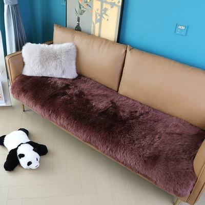 Wool pad, Australian Sheepskin One-Piece Cushion Leather - 40120cm-rectangle-reddish-brown-australian-sheepskin