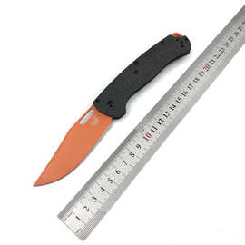 现货BM15535高硬度折刀锋利防身刀具碳纤维手柄醒目橙刃户外便携