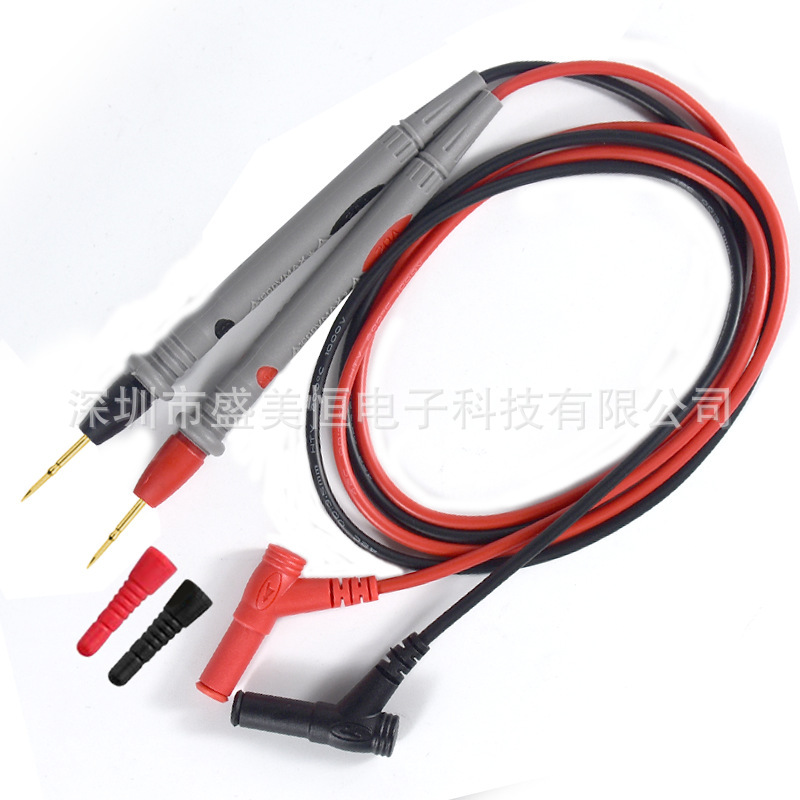 1000V20A硅胶线万用表测量表笔线耐高温耐寒特尖表笔细长镀金铜针
