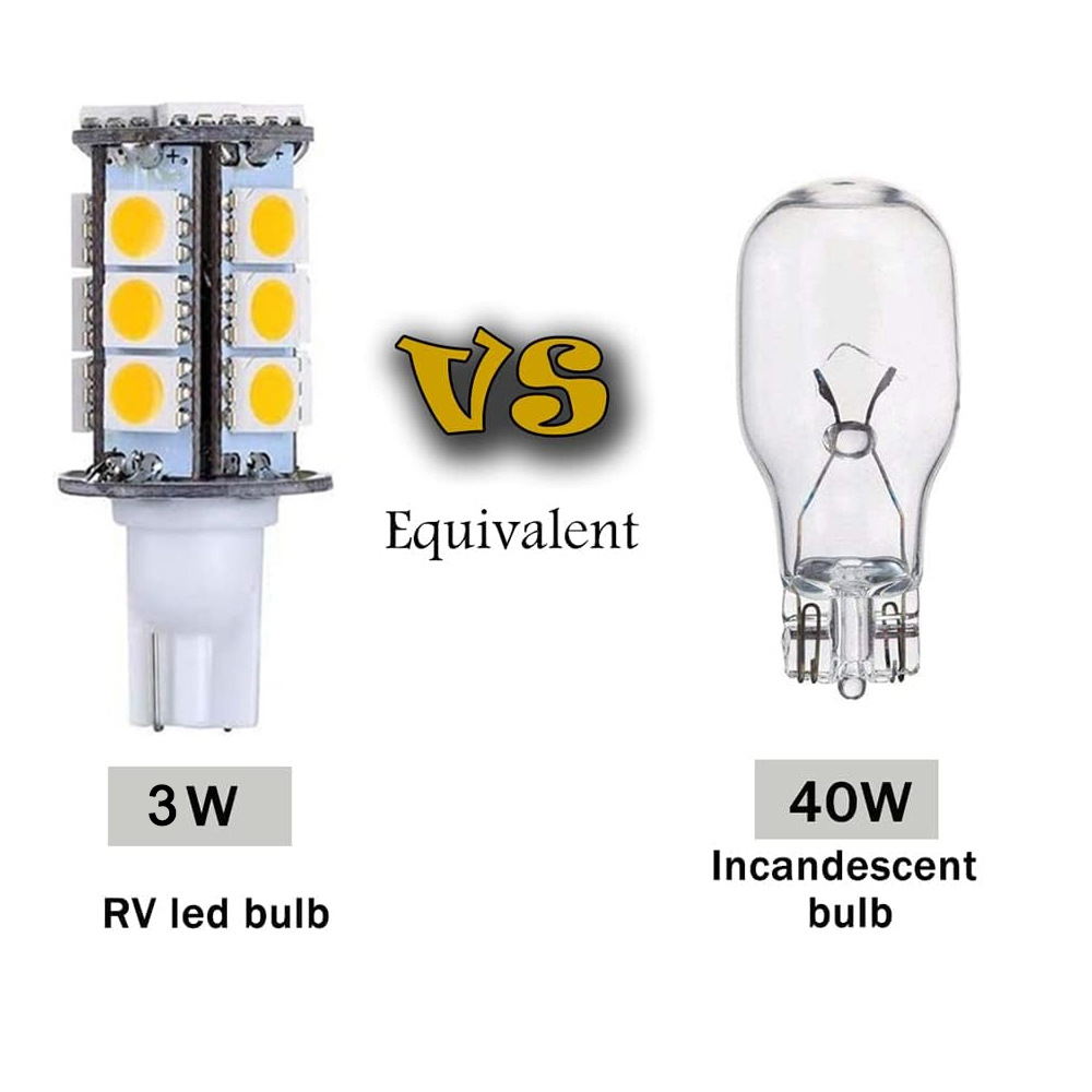 Car T10 Plug-In Bulb Rv Light Roof Light 12V 24V Led Landscape Lighting Stair Light Step Light Vehicle-Mounted