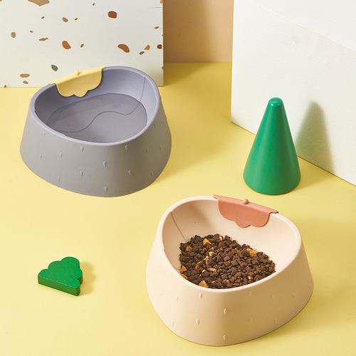 Ins style strawberry bowl cross-border wholesale cartoon cat bowl cat food bowl water bowl cat basin pet bowl pet supplies