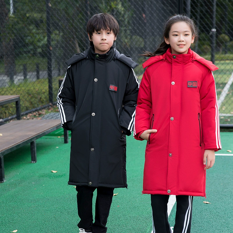 Sports long winter keep warm fleece down jacket, maxi length, plus size