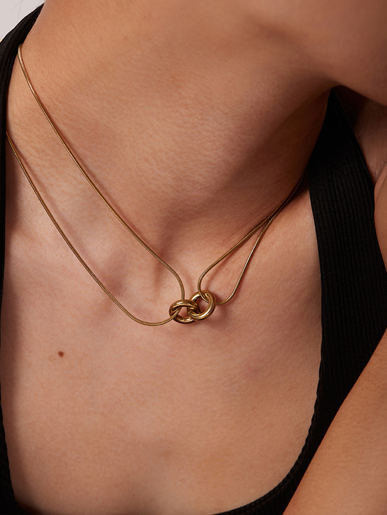 1 Piece Quantity Wholesale Jewelry Modern Style Circle Titanium Steel Plating Necklace Snake Chain