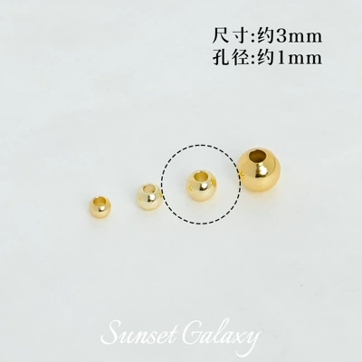 18K Gold-Plated Gold-Covered Color-Preserving Small: Zərgərlik ara hissələri - 3mm-14k-gold-100-pieces