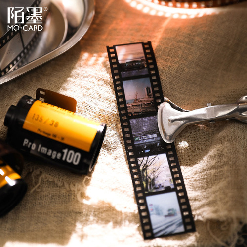 Momo Literary Film Series PET tape Romantic ins film Vintage negative transparent hand curtain decorative sticker