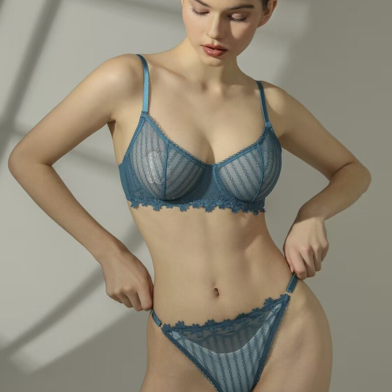 Special Clearance Sale European and American Sexy Lace Embroidered Lingerie Ultra-Thin Transparent Breathable Large Bust Minimizing Bra Set Special Clearance Sale European and American Sexy Lace Embroidered Lingerie Ultra-Thin Transparent Breathable Large Bust Minimizing Bra Set