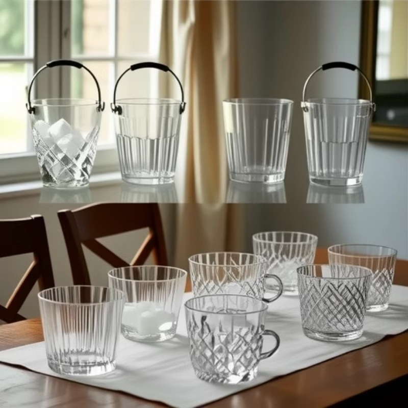 Lead-free glass fashionable ice bucket