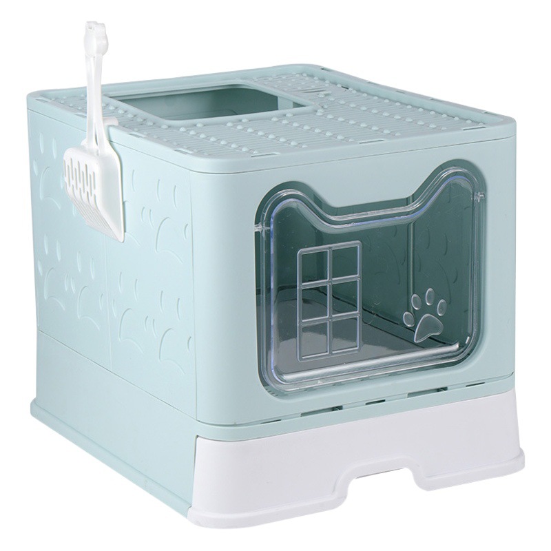 Nueva caja de arena para gatos plegable completamente cerrada para gatos inodoro anti-splash cajón desodorante caja de arena para gatos de gran tamaño