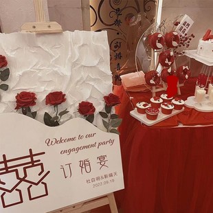 Engagement Welcome Plate Wedding Wedding Banquet Door Welcome Edition Decoration Flower Kt Board Shelf Engagement Kt Board