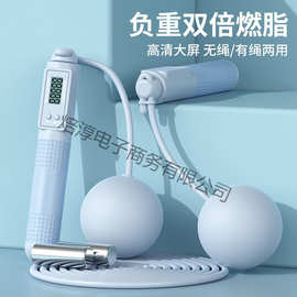 成人款两用跳绳智能计数钢丝绳体育用品家用无绳运动负重跳绳批发