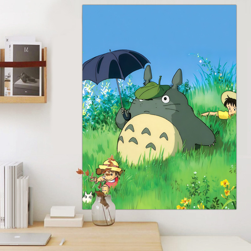 하야오 미야자키 토토로 수직 판 배경 천에 매달려 천 애니메이션 교수형 그림 인터넷 인기있는 침대 옆 태피스트리 룸 기숙사 벽 천