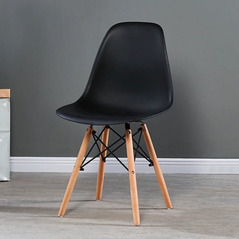 Стул в стиле Eames, пластиковое сиденье, деревянные ножки с металлическими распорками, разные цвета, стандарт/утолщённый