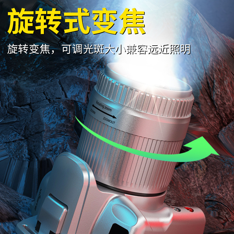 Faros LED de alta potencia para exteriores, luz fuerte de inducción, batería de larga duración recargable, luz de pesca nocturna de pesca de tiro largo