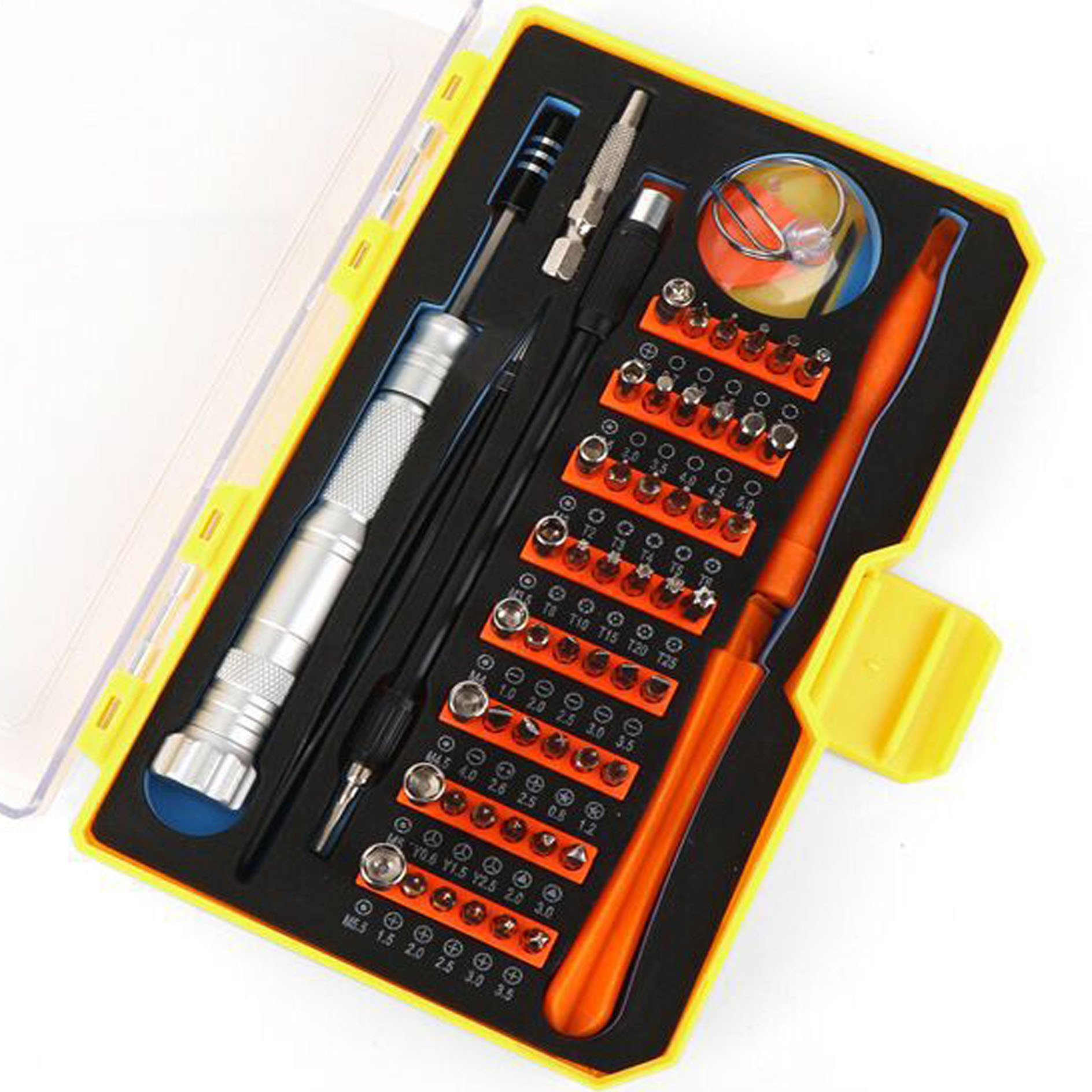 Mango de aleación de aluminio reloj de teléfono móvil con destornillador reparación herramientas de hardware 52-en-1 multifuncional destornillador traje