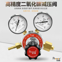 铂唯二氧化碳CO2钢瓶减压器 YQT-731减压阀0.6*25压力表双头黄铜