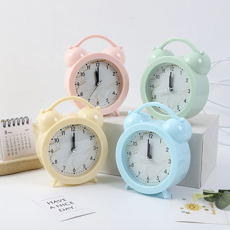 Новый офисный дом минималистский круглый односторонний студент часы маленький будильник с лампой Apple с ручкой будильник