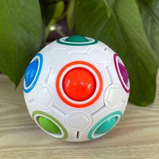 Cross-Border Rubik's Cube Rainbow Ball Gyro Press Decompression Magic Rainbow Ball 12 Holes Various Educational and Fun Children's Toys