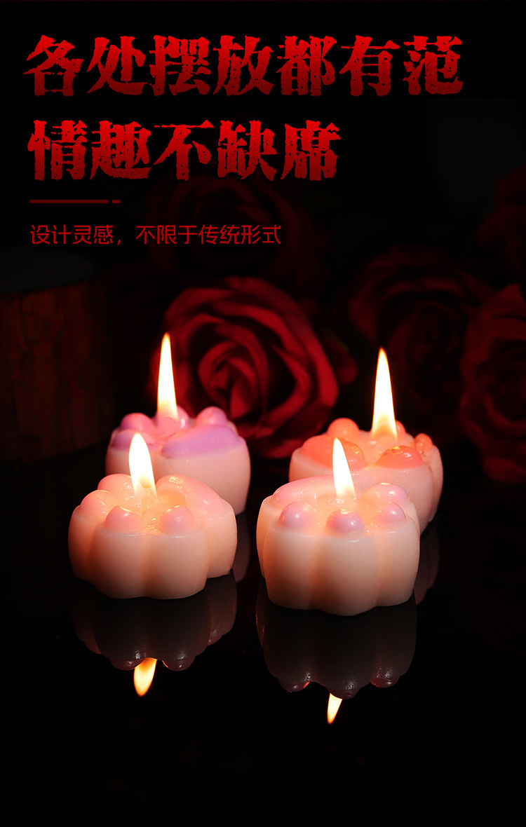 Cat Claw Low-Temperature Massage Candle in Pink Soy Wax for Adult Couples — detail image 18