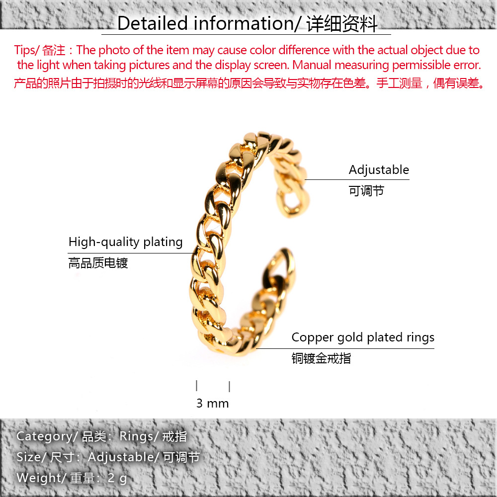 simple glossy metal open ring