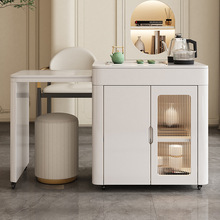 轻奢阳台茶车可移动家用现代简约一体功夫茶台伸缩岩板茶桌椅组合