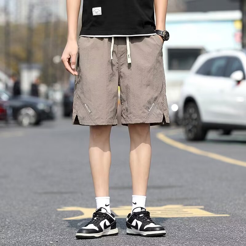 Lote transfronterizo de montaña para jóvenes al aire libre pantalones cortos de nailon delgados y ligeros de secado rápido, pliegues funcionales, textura, pantalones de cinco puntos, verano masculino