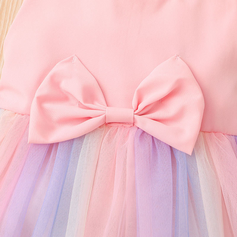Little girl bow vest skirt 2022 summer girls mesh skirt wholesalepicture3