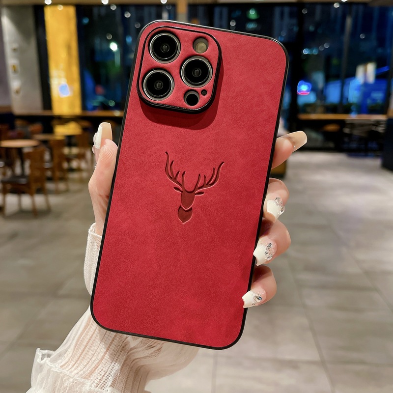 iPhone17Promax 鹿頭磁気 15 携帯電話ケース Apple 16pro ラムスキン保護カバークロスボーダー|undefined