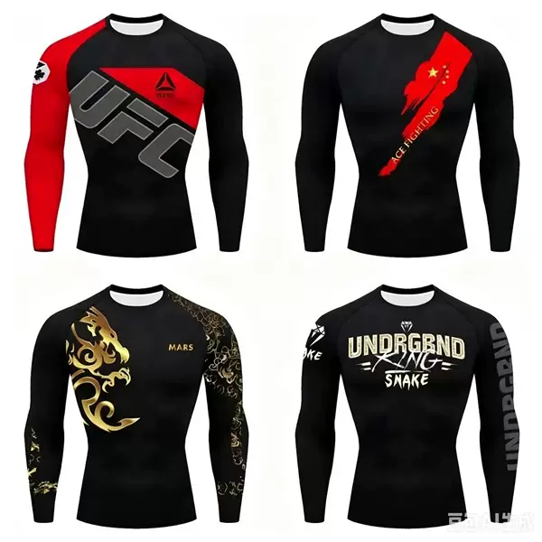 Boxing Training Suit Set, Fighting and Fitness Sportswear, Ufc Long-Sleeve Quick-Dry Clothing, Children's Venom