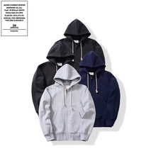 OKONKWO重磅500克毛圈底纯色男女款连帽卫衣基础款拉链帽衫开衫