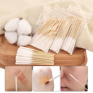 Wholesale 30Pcs Liquid-Coated Long Cotton Swabs, Beauty Salon Bamboo Cotton Swabs, Multi-Functional Eyelash Cleaning Cotton Swabs