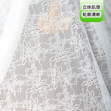 针织厂家薄纱2025女装爆款春秋服饰轻薄透视弹力蕾丝面料弹性