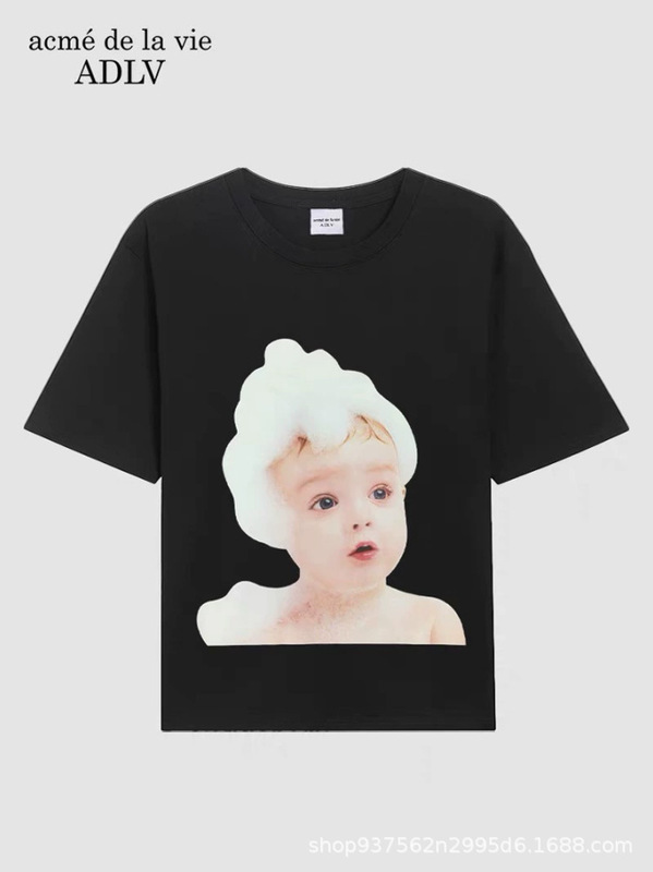 [韓国版] 2025 新韓国 ADLV 半袖ドーナツボーイ Tシャツ純綿ルーズカップルトップ女性用|undefined