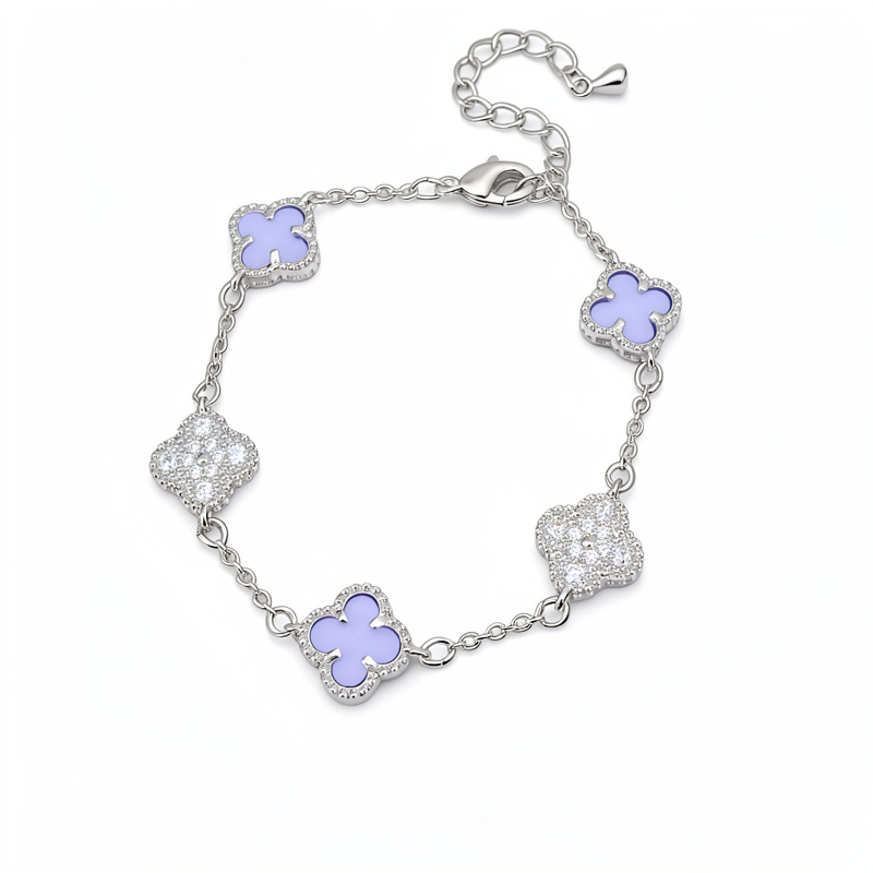 Medieval vintage zircon floreciente pulsera de hierba lujosa pulsera de nicho alta sensación de personalidad retro pulsera