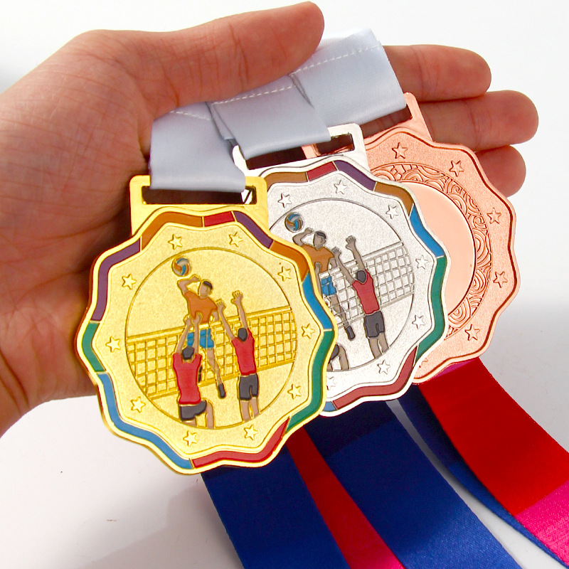Medalla Juegos de Metal Escuela Estudiantes Jardín de infantes Fútbol Infantil Baloncesto Bádminton Volleyball Conmemoración de Honor