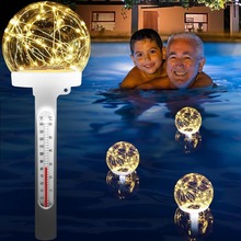 亚马逊夏季爆品泳池温度计水池浴缸水温计无线漂浮彩灯鱼池温度计
