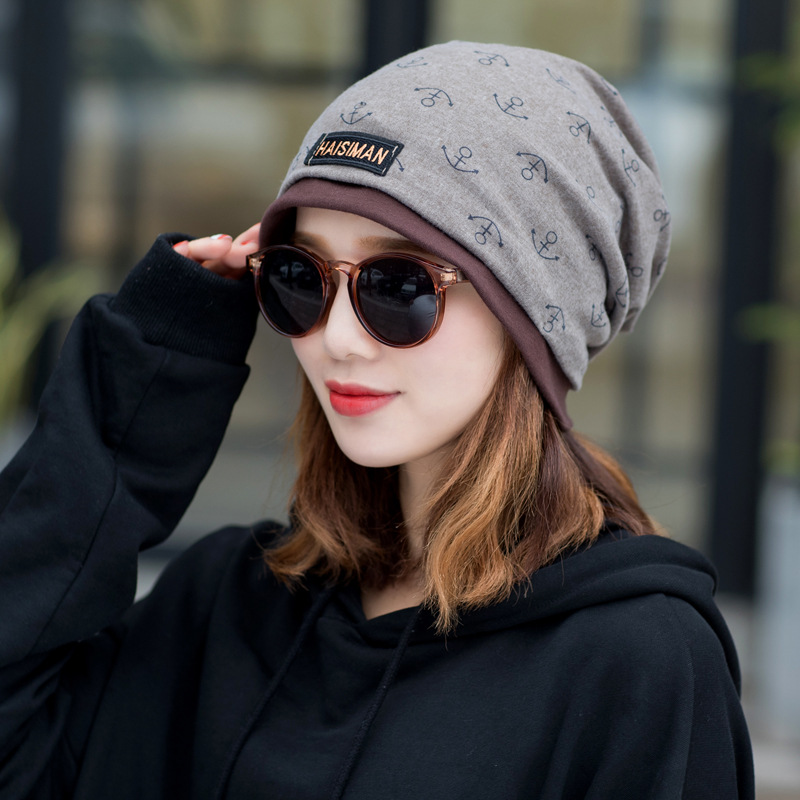 Hat Women's Spring and Autumn Headscarf Pile Hat Multifunctional Scarf Dual-Purpose Easiest for Match Women's Fashion Postpartum Warm Confinement Hat