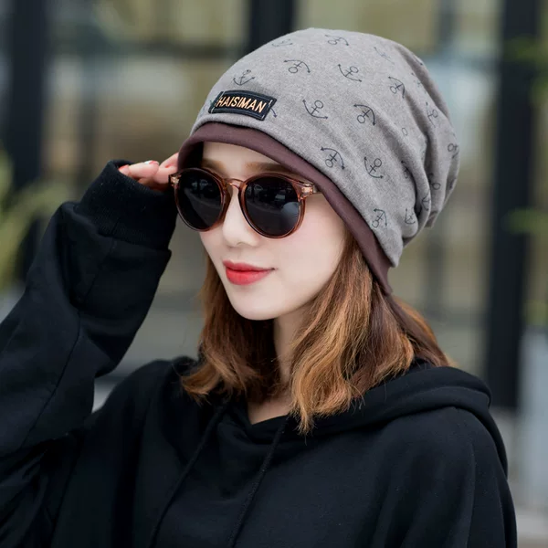 Hat Women's Spring and Autumn Headscarf Pile Hat Multifunctional Scarf Dual-Purpose Easiest for Match Women's Fashion Postpartum Warm Confinement Hat