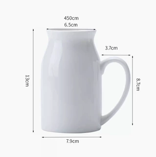 现货创意奶牛纹陶瓷杯儿童卡通早餐杯带盖勺马克杯情侣杯支持logo