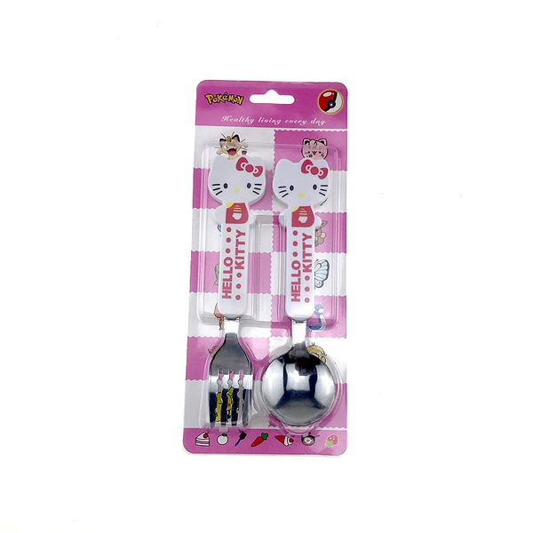 Folding card airplane round spoon fork K