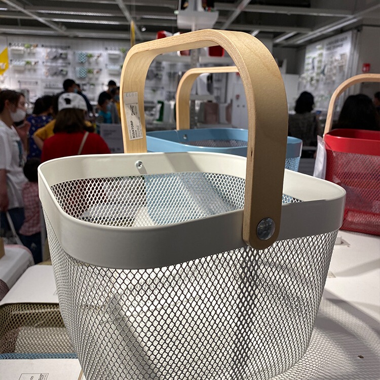 Ikea Kitchen and Bathroom Storage Basket Rishato Basket Iron Art Portable Storage Basket Fruit and Vegetable Storage Basket Other