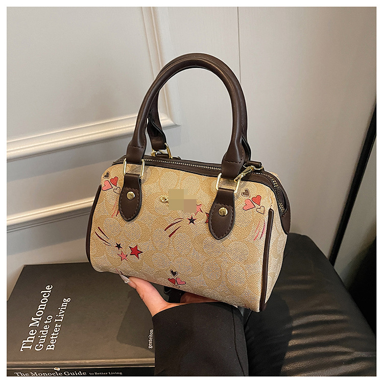 Bolso transfronterizo de Boston para mujer este año nuevo bolso de almohada impreso de alta gama bolso de mensajero de hombro simple urbano