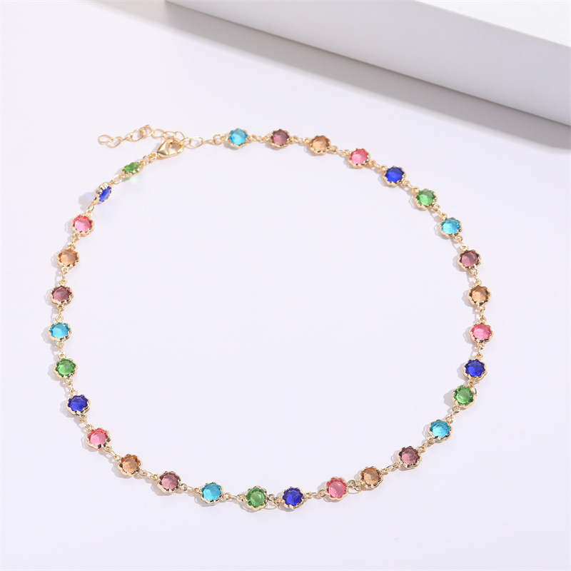 Fashion Geometric Copper Plating Rhinestones Choker 1 Piece