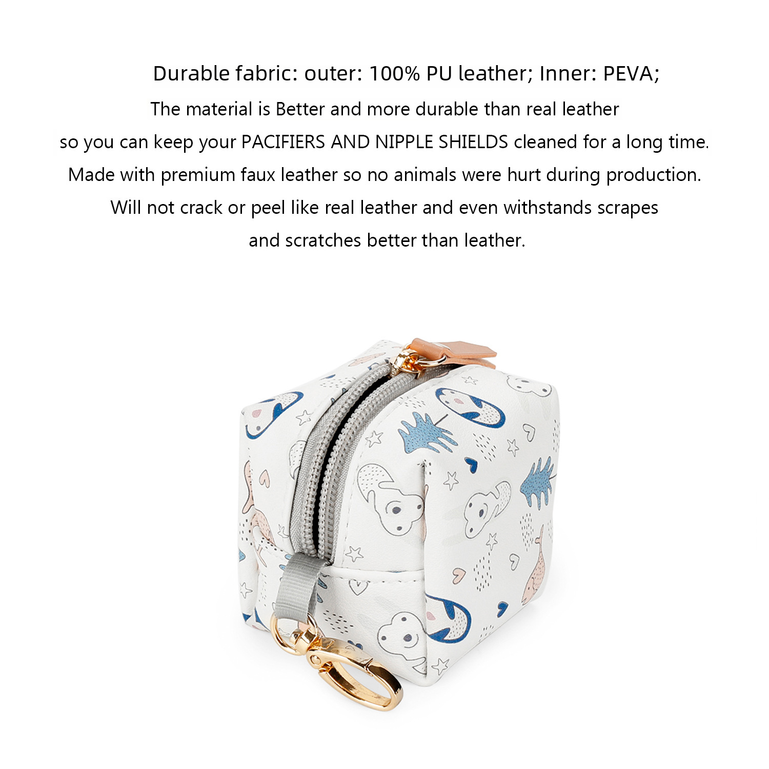 pu waterproof pacifier bag can be hung with mummy bag and other pacifier case pacifier box cpc test certificate