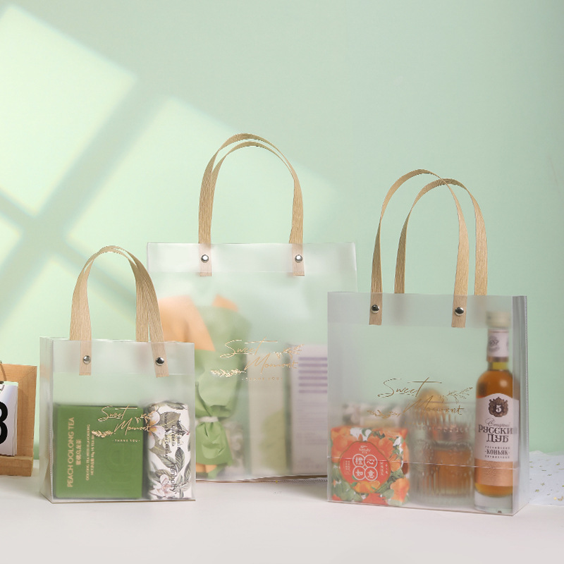 Bolsas de PVC para el Día del Maestro, bolsas de regalo transparentes esmeriladas al por mayor, bolsas de regalo para cosméticos, bolsas de recuerdo de PP
