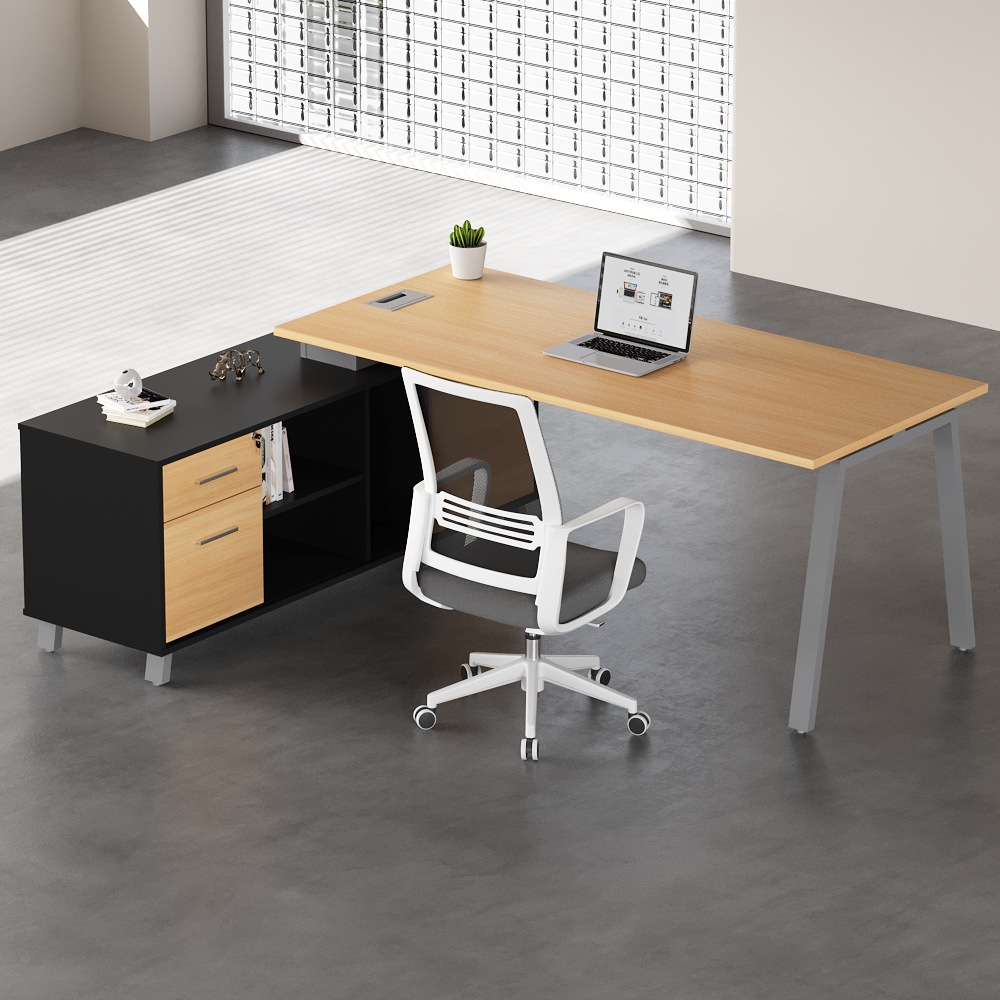 Mesa de gerente de supervisión, mesa de clase grande en forma de L, mesa de oficina individual, combinación simple y ligera, mesa de jefe, mesa de computadora de oficina.