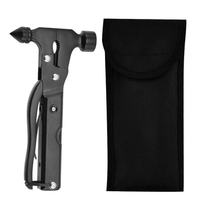 Car Window Breaker Car: Qəza çəkici - black-aluminum-handle-black-version