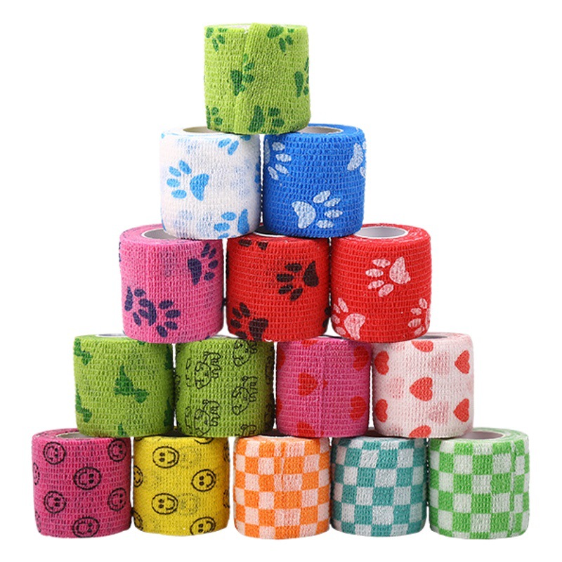 Cartoon Bandage Pet Bandage Horse Bandage Non-Woven Self-Adhesive Printed Elastic Bandage Bone Fixed Bandage